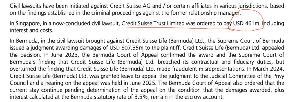 Rechtsfall von UBS und CS in Singapur