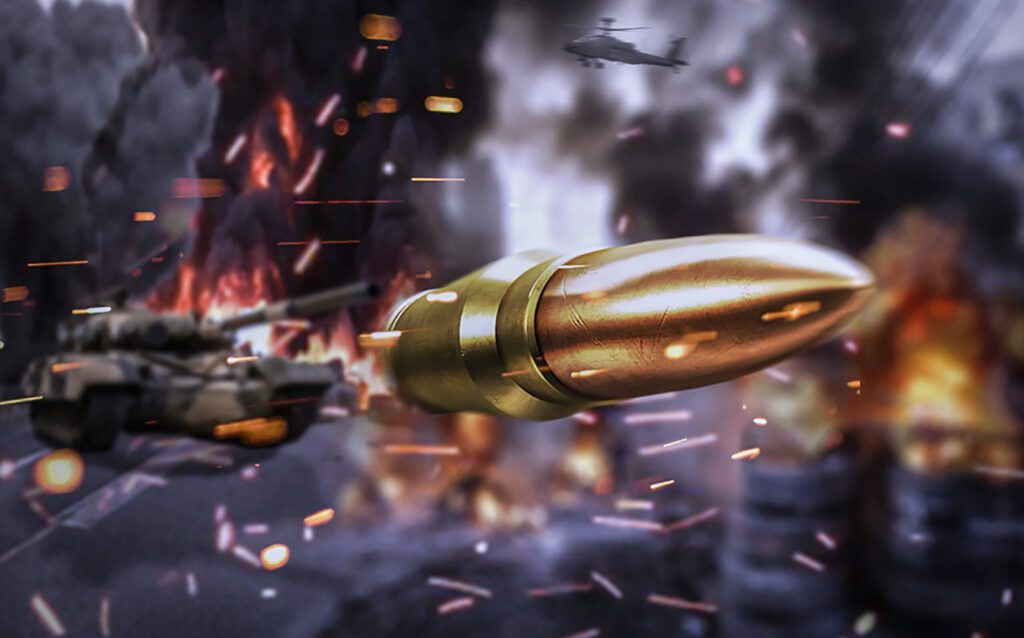 AI-generierte Patronen- und Kampfszene