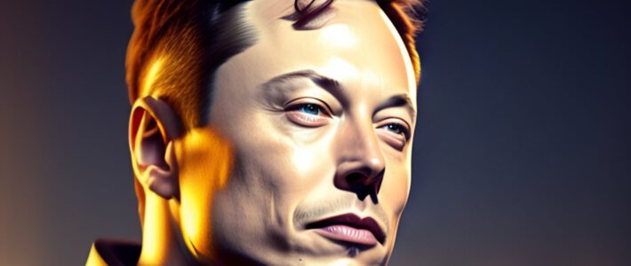 Elon Musk mit futuristischem Anzug