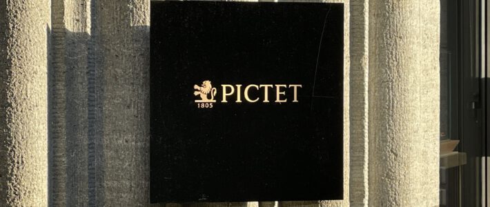 Logo of Pictet at Zurich's Bahnhofstrasse