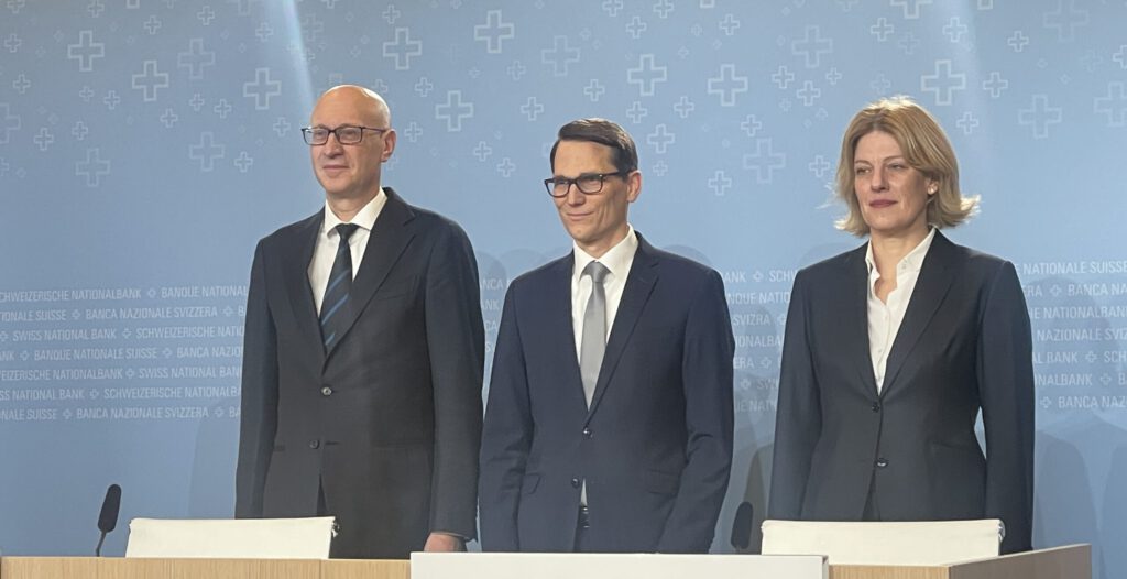 SNB-Dreier-Direktorium an Medienkonferenz in Bern