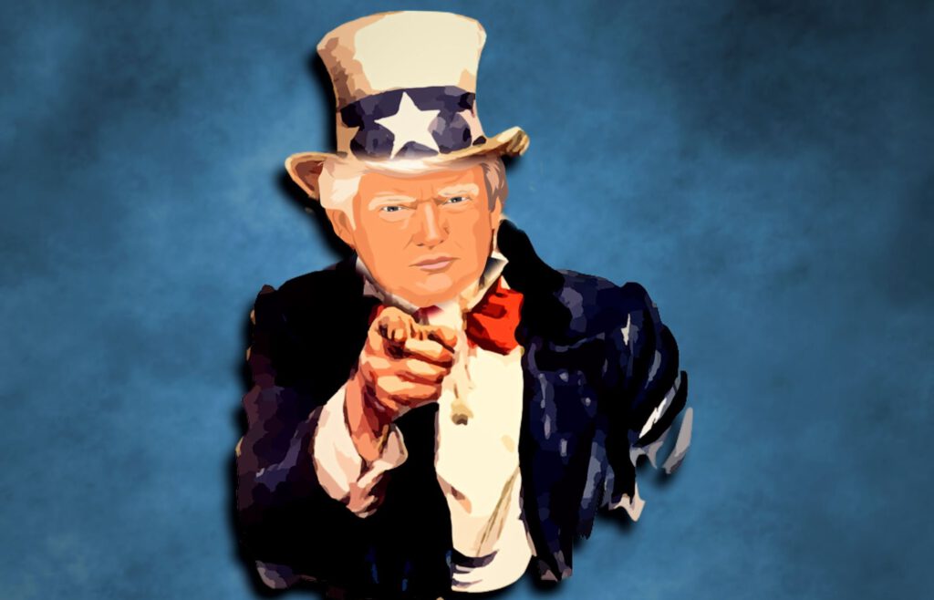 US-Präsident Donald Trump zeigt mit einem Finger