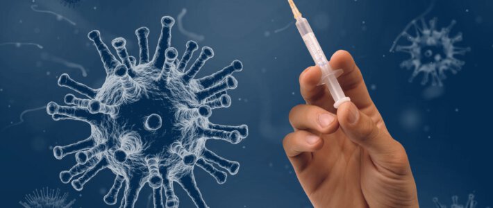 Coronavirus-Impfung mit Spritze