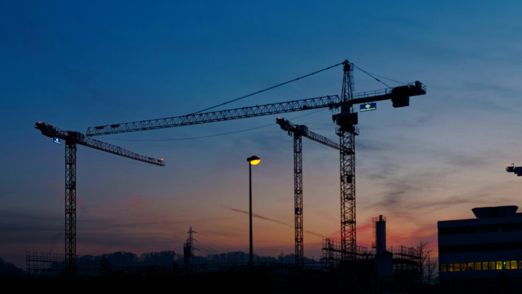 Eine Baustelle in Yverdon-les-Bain