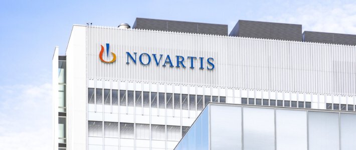 Novartis verliert Glauben an Indien Logo von Novartis am Campus in Basel