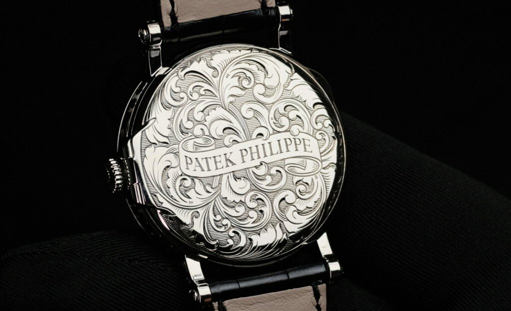 Rückseite eine Schweizer Luxusuhr von Patek Philippe