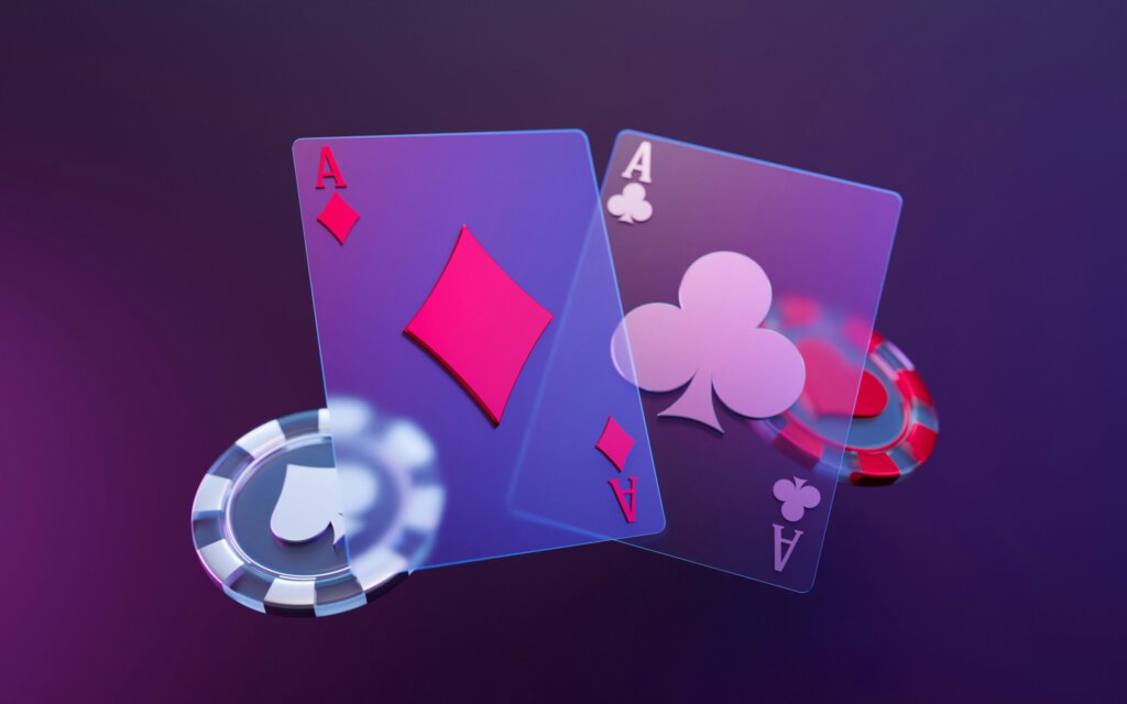 Spielkarten und Jetons von Casinos