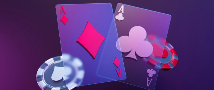 Spielkarten und Jetons von Casinos