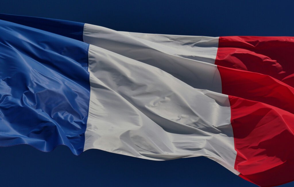 Französische Flagge im Wind