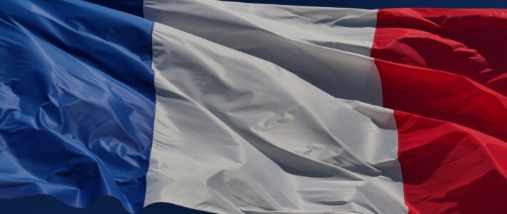 Französische Flagge im Wind