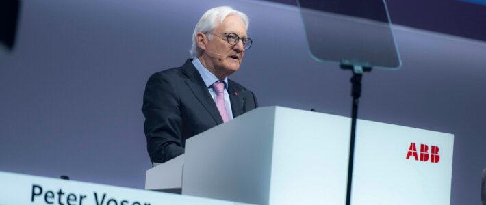 ABB-Verwaltungsratspräsident Peter Voser an der GV des Energietechnik-Konzerns