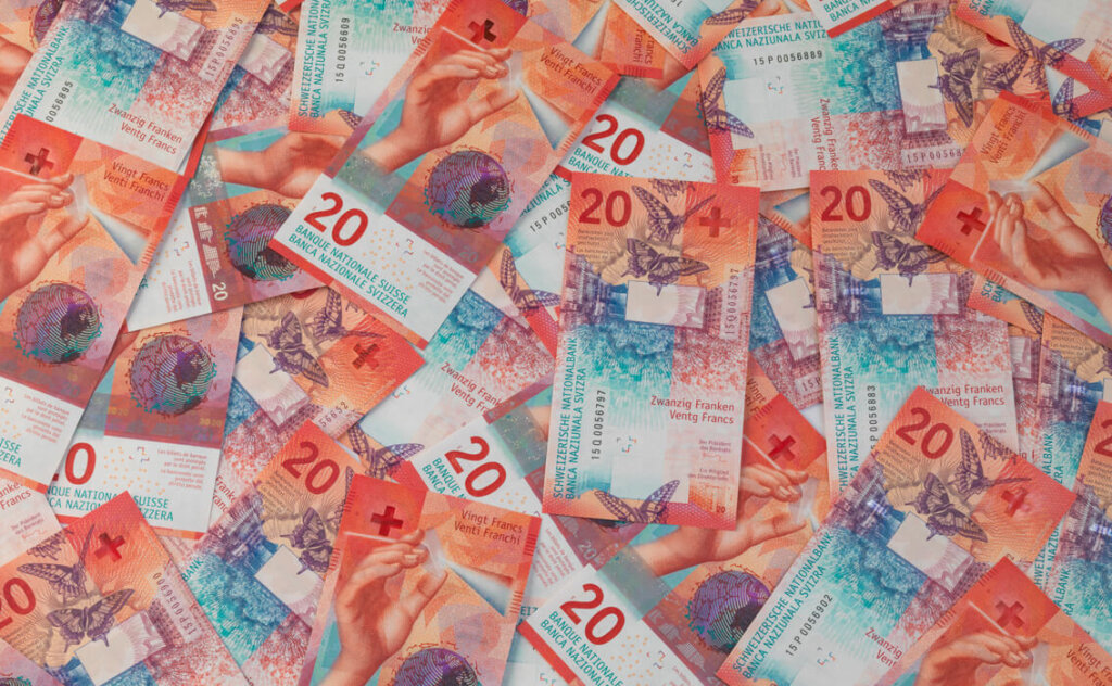 20-Franken-Banknoten der Schweizerischen Nationalbank SNB