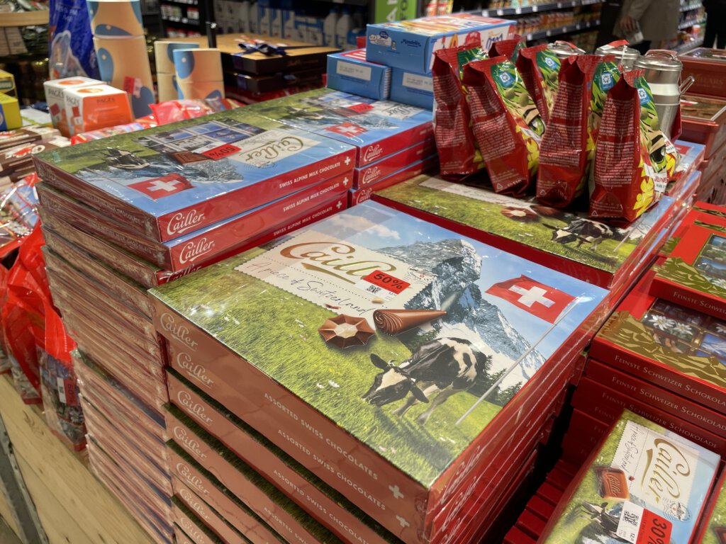 Nestlé-Schokolade Cailler bei Manor in Aktion