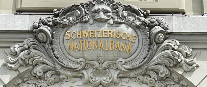 Logo der Schweizerischen Nationalbank SNB in Bern
