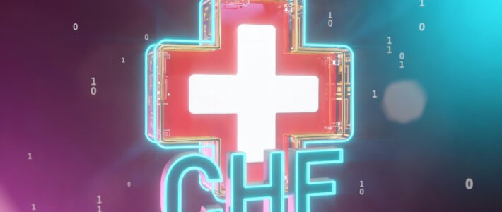 Zeichnung mit einem digitalisierten Schweizerkreuz und der Aufschrift Franken