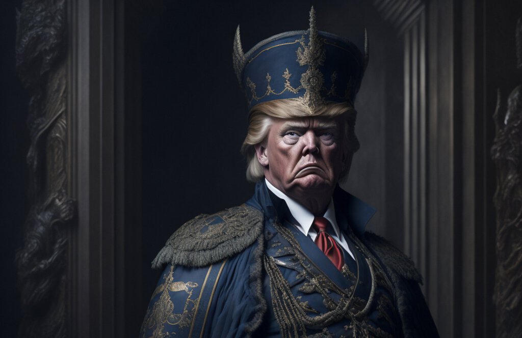 US-Präsident Trump in einer historischen Uniform