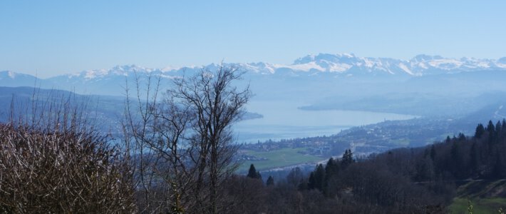 Blick über Zürich und den Zürichsee