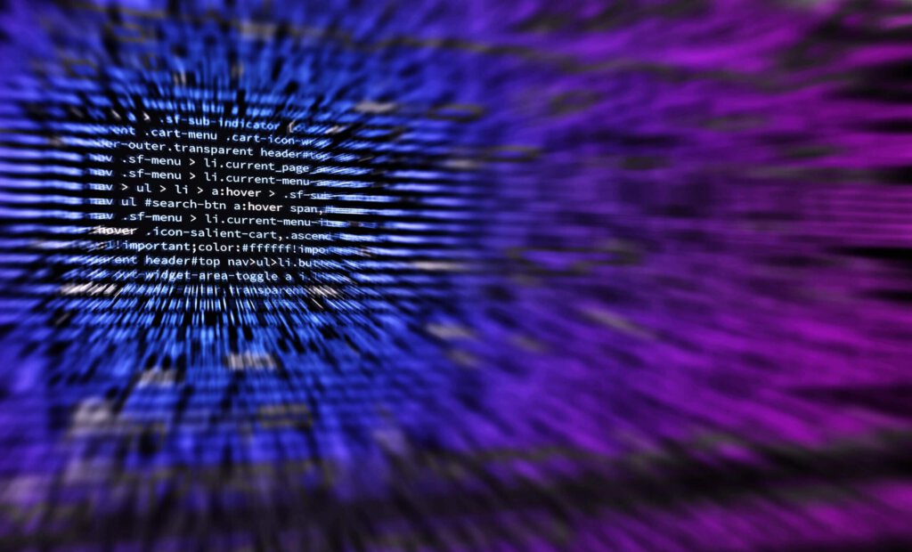 Software-Code in unterschiedlichen Farben
