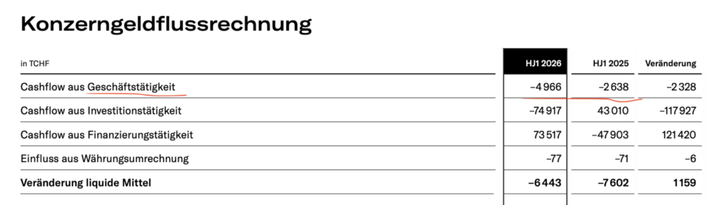 NZZ-Konzernflussrechnung