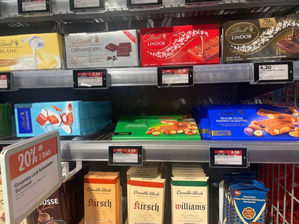Lindt-Schokolade bei der Migros