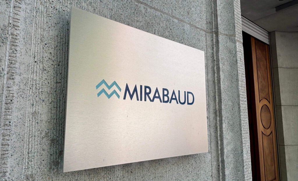 Logo der Genfer Privatbank Mirabaud an der Filiale in Zürich