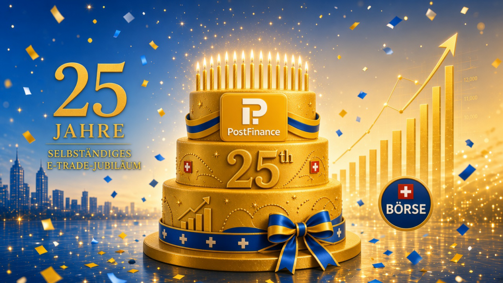 Eine Torte mit Aufschrift und Logo von Postfinance