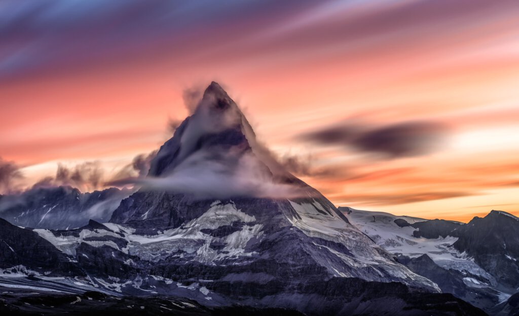 Ein Blick auf das Matterhorn in der Abendsonne